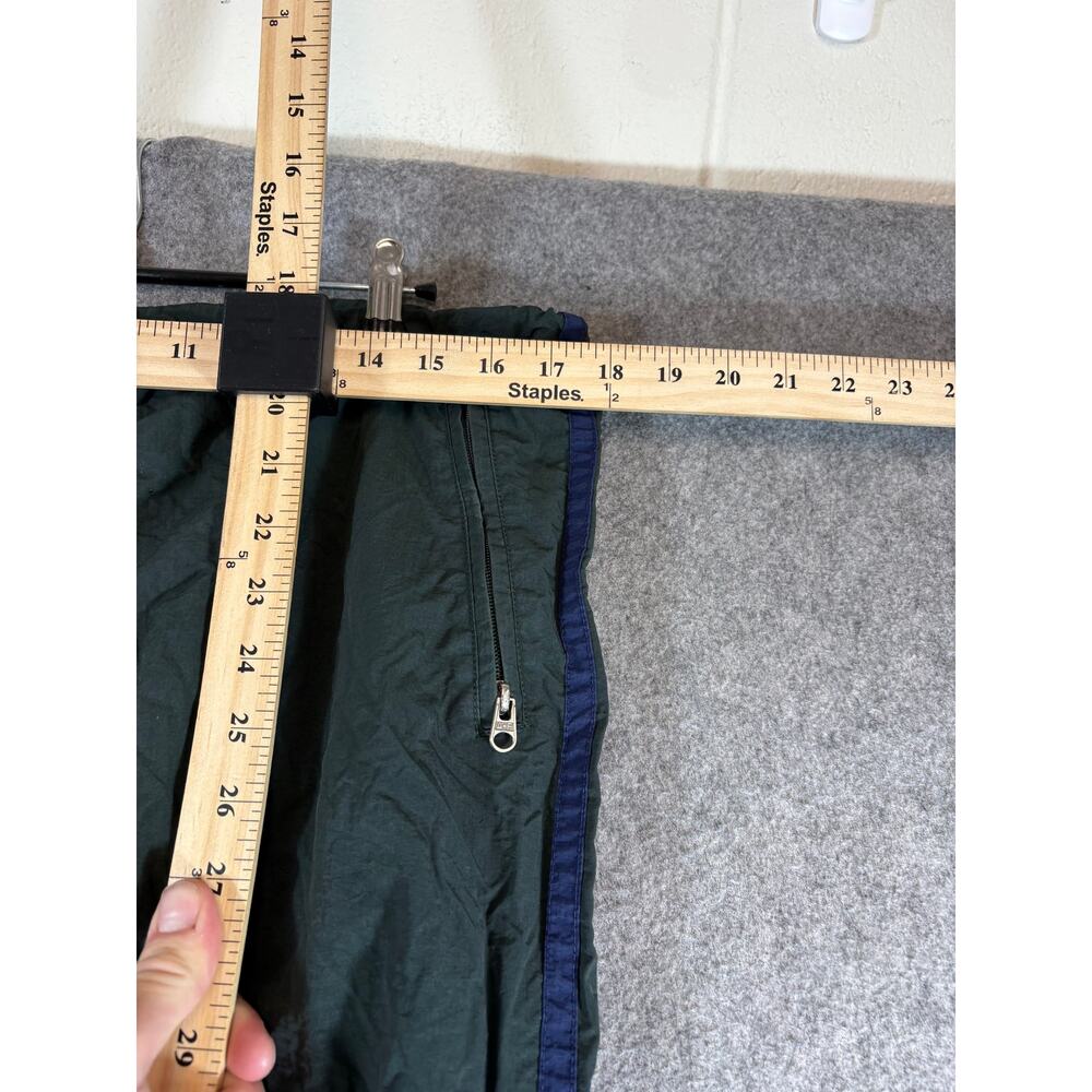 VINTAGE 90s Abercrombie Track Pants Mens Green Straight Leg Windbreaker Medium - Picture 3 of 7